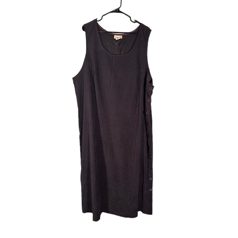 Expressions Plus Sleeveless Maxi Dress Side Button Long Silhouette Women 2X